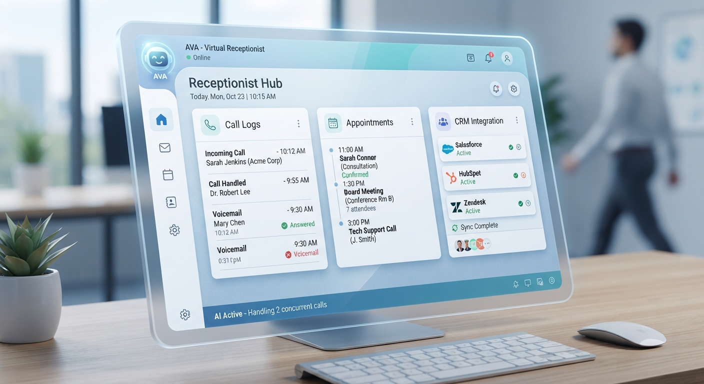 What are the top AI receptionist apps for remote or hybrid small teams?
